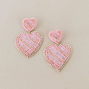 Boucles d'oreilles mode brodées avec perles de cristal - Product Image 4