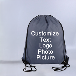 Sac en toile à cordon noir Sac en toile à cordon en polyester Sac à cordon pour le sport et la salle de sport - Product Image 5