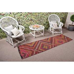 Tapis turc, tapis vintage 2,1x7,6 pieds, tapis en laine rouge - Product Image 2
