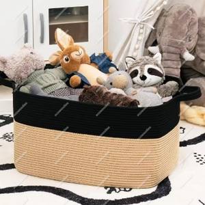 Fabricante al por mayor organizador de pañales de bebé cesta de cuerda de algodón de gran capacidad fabricante caja de pañales de bebé cesta organizadora - Product Image 2