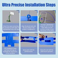 Kit de pochoirs réutilisables pour terrain de basketball, modèle en plastique imperméable pour le marquage et la peinture des lignes sur sols en béton