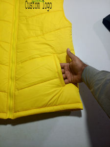 Veste matelassée épaisse pour homme, gilet d'hiver, fermeture éclair avant, style sportif, polyester tricoté, sans manches, doudoune parka - Product Image 5