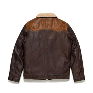 RIVIAN ATLANTIC Chaqueta de invierno informal para hombre de cuero genuino con cuello vuelto y decoración de piel ODM Supply Venta caliente - Product Image 2