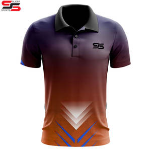 Polo de Golf con sublimación transpirable con soporte de cuello personalizado para hombre, camisetas polo informales de secado rápido para exteriores, camiseta transpirable superior - Product Image 4