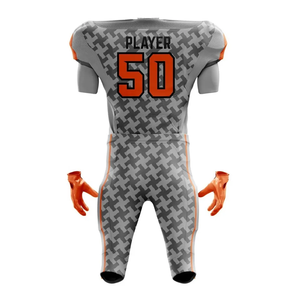 Uniforme de fútbol americano que absorbe la humedad al por mayor, personalizado, nombre del equipo, número sublimado, alta calidad, conjuntos de pantalones deportivos - Product Image 2