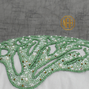 Handmade Trắng Màu Xanh Lá Cây Đính Cườm Gối Bìa San Hô Mô Hình Bông Đệm Trường Hợp Sang Trọng Sofa Giọng Nhà Máy Tùy Chỉnh Xuất Khẩu Bán Buôn - Product Image 6