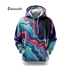 Urbain hommes décontracté hiver pull à capuche Streetwear à la mode en relief conception numérique Durable léger polaire confortable - Product Image 6