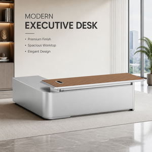 <span class=keywords><strong>Escritorio</strong></span> Ejecutivo Moderno con Cajones, Acabado en Madera, MDF, <span class=keywords><strong>Escritorio</strong></span> para Computadora con Gestión <span class=keywords><strong>de</strong></span> Cables para Oficina en Casa, 1.6m-2.6m - Product Image 1