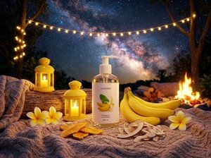 Gel intime comestible aromatisé à la banane tropicale, à base d'eau, formule alimentaire sûre, purement naturel, à base de plantes, écologique, flacon pulvérisateur - Product Image 5