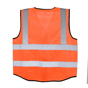 Logotipo personalizado Alta visibilidad Naranja Construcción Ingeniero Trabajador Adultos Bolsillos Chaleco de seguridad con tira reflectante - Product Image 2