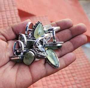 Top Qualité Solide 925 Sterling Argent Plaqué Prehnite Ovale Designer Lunette Réglage Baho À La Main En Gros En Vrac Lot Fabrique - Product Image 4