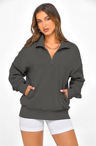 Sudadera de gran tamaño con media cremallera, sudaderas con capucha de lana, jersey de manga larga a la moda 2025, Tops, traje de otoño Y2k, jersey de diseño personalizado - Product Image 3