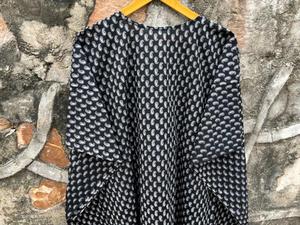 Caftan décontracté pour femmes ethniques indiennes robe de nuit imprimée à boutons courts avec haut long et couverture de plage Style Runaway - Product Image 2