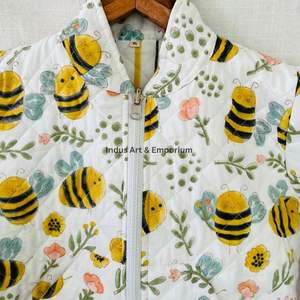 Chaqueta Acolchada de Algodón Vintage Hecha a Mano para Niños, Chaqueta Acolchada de Algodón Vintage Jaipuri de Manga Larga para Niños - Product Image 6