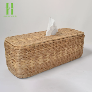 Couverture de boîte à mouchoirs en rotin de haute qualité carré naturel tissé porte-serviettes pour le visage boîte de rangement couverture de boîte à mouchoirs élégant du Vietnam - Product Image 6