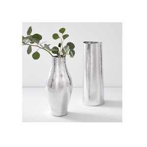 Jarrones de flores con esmalte de espejo para el hogar y la Mesa, jarrón de aluminio de último diseño para decoración de Hotel, niquelado, bonito - Product Image 5