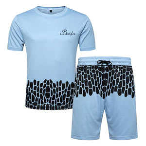 Ensemble t-shirt et short à coupe étroite pour hommes en % coton avec logo personnalisé de haute qualité pour adultes grande taille en ligne - Product Image 1