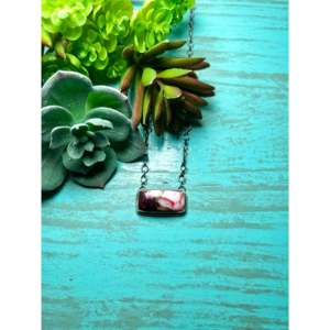 Collier artisanal Navajo en argent sterling et rose Dahlia, objet culturel de collection - Product Image 1