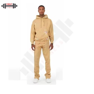 Meilleur prix de gros, vêtements décontractés, survêtement uni pour homme, délavage acide, élastique, dernière mode, sweat-shirt à capuche, pantalon de survêtement - Product Image 6