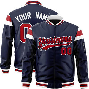 Chaqueta de bombardero universitaria de gran tamaño para hombre de alta calidad tela de satén colores de contraste rayas chaqueta de calle de moda Premium para hombres - Product Image 1