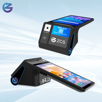 Terminal de point de vente Android portable Z108 avec deux écrans de 8 pouces, lecteur NFC et processeur quadricœur