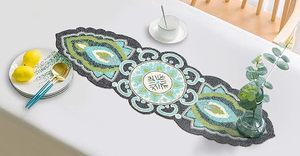 Christmas Decorative and Leaves Design <b>Beaded</b> Runner <b>Placemat</b> Dining Table Fancy Mat Handmade Decorative Runners for Wedding - Product Image 3