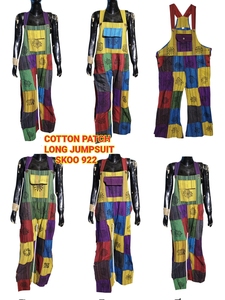 Nuevo mono largo de moda para mujer con tela de parche de algodón Boho Harem Romper para verano, descansar o Festival Vibes - Product Image 3