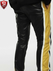 Pantalones Cargo de Cuero para Hombre, Resistentes, de Cintura Media, Corte Regular, Pierna Recta, Estilo Casual Urbano - Product Image 5