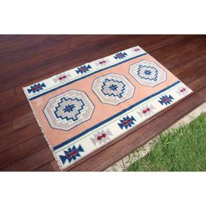 Alfombra Turca de 2.2x3.5 pies, Alfombra de Lana Vintage Azul del Suroeste - Product Image 2