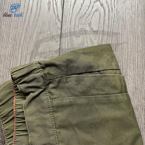 Men's Classic Casual Cargo Shorts Wholesale 100% Cotton Solid Breathable Elastic Waist Multi Pockets Quick Dry - Product Image 6