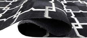 Tapis en cuir à damier Chic Vintage Flair avec motif rayé pour salon chambre et salle à manger tapis et ensembles - Product Image 3