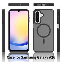 Nouvelle coque de téléphone portable de luxe semi-transparente antichoc en TPU + acrylique givré avec électroplaqué magnétique, prix d'usine en gros