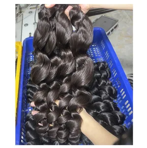 Wholesale Single donor Bouncy Curly Virgin Human Hair Luxury Style Best Choice from Khamida Hair Supplier