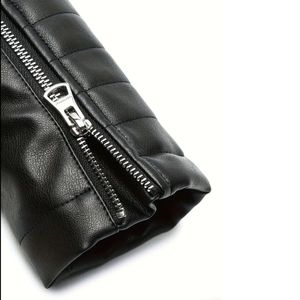 Veste en cuir PU pour femme avec rivets, veste de moto, veste courte à la mode et à la mode à ongles manches longues en gros - Product Image 5