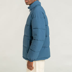 Men's Luxury <b>Thick</b> Winter <b>Quilted</b> Puffer Jacket Hood Custom Embroidery High Street Solid New Arrival OEM Front - Product Image 3