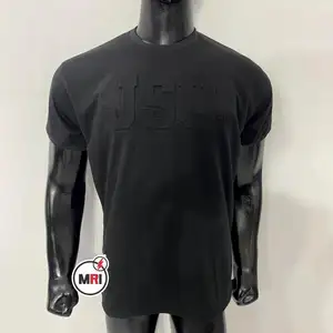 Factory Men Organic 100% Cotton 3D Printing Emboss T-shirts Graphic Custom Embossed Logo T Shirts Custom 3D Embossed men's