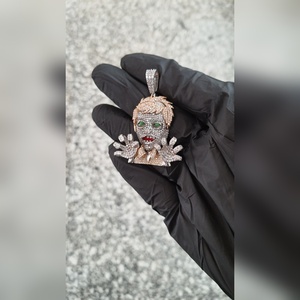 Pendentif Moissanite en or massif 10 carats de qualité supérieure CP005 10K M VVS2 Brillant Cut Charm Jewelry Trendy Party Direct Manufacturer Export - Product Image 3