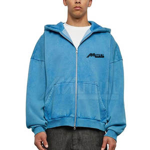 Sudadera con capucha de lavado ácido para hombre de diseño personalizado 100% algodón de alta calidad Color sólido de talla grande estilo informal para la temporada de otoño - Product Image 1
