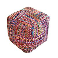 Pouf ottoman en coton imprimé vintage Art Déco fait main, coussin de sol, repose-pieds, siège, décoration de salon, décoration de mariage, antistatique