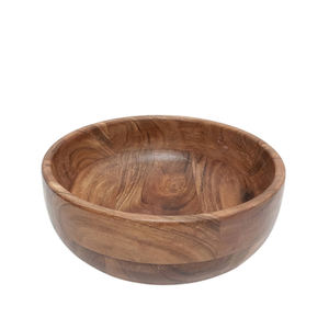 Utensilios de cocina Mesa de comedor Tazón de comida Teca Madera Respetuoso con el medio ambiente Forma redonda Color natural Comida hecha a mano Postre Tazón de sopa - Product Image 1