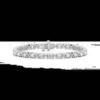 Bracelet tennis en or jaune massif 14 carats, motif vigne, avec diamants de laboratoire ronds de 4,6 carats, pureté VVS/VS, certifiés IGI, 7 pouces, unisexe