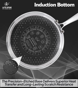 Sartén Antiadherente de Acero Inoxidable 18/10 de Primera Calidad con Patrón Interior Entrelazado - Product Image 3