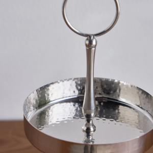 2 Tier Silver Round Steel Cake Stand For Serving Cakes <b>Desserts</b> Fruits Elegant Table Display Centerpiece And Party Decor Uses - Product Image 6