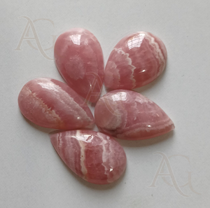 Rodocrosita peras pera cabujón piedra preciosa suelta Rosa piedra opaca venta al por mayor joyería de plata con bandas de 3x5mm a 20x30mm - Product Image 2