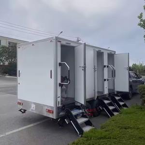Remolque de baño portátil de lujo de 4 plazas con aire acondicionado para sitios de construcción Casa de remolque de baño al aire libre - Product Image 1
