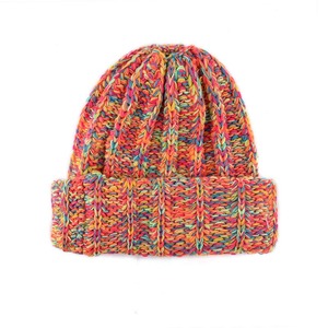 Producto de invierno colorido, grueso, 100% algodón orgánico, gorros gruesos personalizados con parche de cuero - Product Image 6