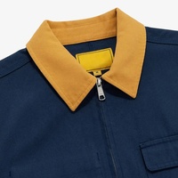 Logo personnalisé col de chemise pour homme, doublure unie toile lourde poches Cargo veste de coach veste de travail de créateur pour homme