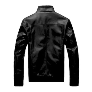 Wholesale Causal <b>Stand</b> Collar Vintage Leather Jacket <b>Coat</b> Custom Men's Leather <b>Coat</b> High Quality Biker PU Leather jacket for men - Product Image 2