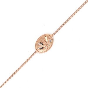 Bracelet fin en argent sterling 925 avec motif de coccinelle et de feuille pour femmes - Product Image 2