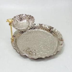 Antique Style 2-Tier Chip and Dip Bowl Exclusive Quality Handmade for Home Hotel Restaurant Tabletop Silver Colour - Product Image 6